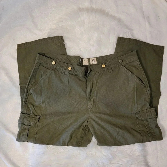 BASS Pro Shops Olive Green 100% Cotton Walking Outdoor Lightweight Pants Plus 46 - Picture 2 of 6